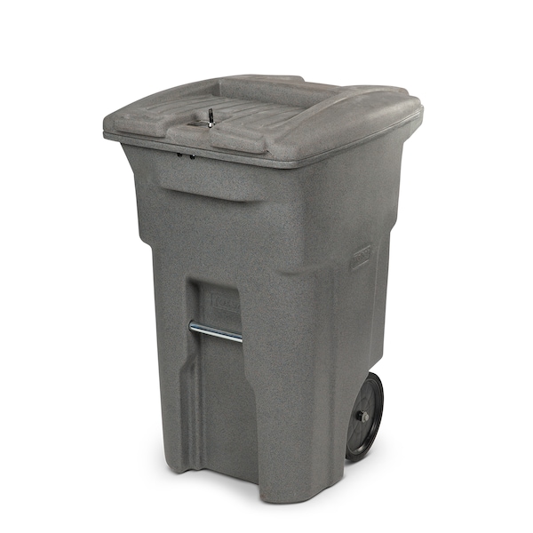 64 Gal. Graystone Document Trash Can with Wheels and Lid Lock